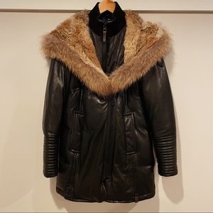 RUDSAK FUR LINED LEATHER PUFFER